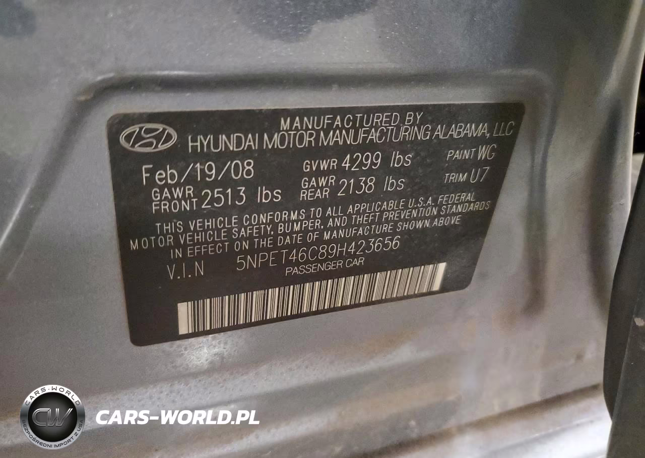 2009 Hyundai Sonata Gls VIN:5NPET46C89H423656 - 12