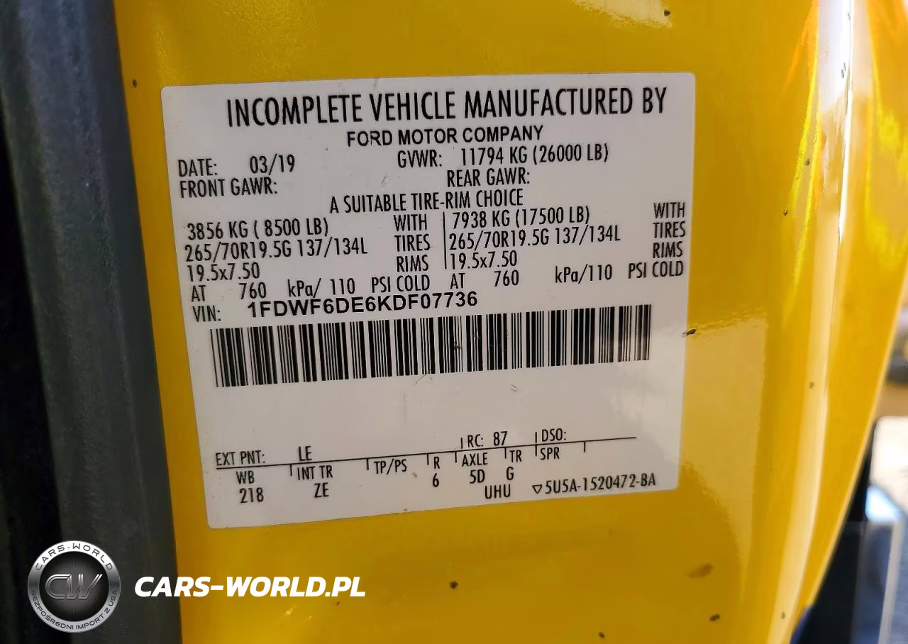 2019 Ford F650 Super Duty VIN:1FDWF6DE6KDF07736 - 12