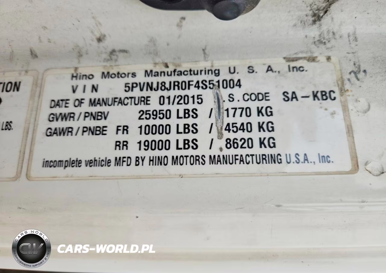 2015 Hino Hino 268 VIN:5PVNJ8JR0F4S51004 - 9