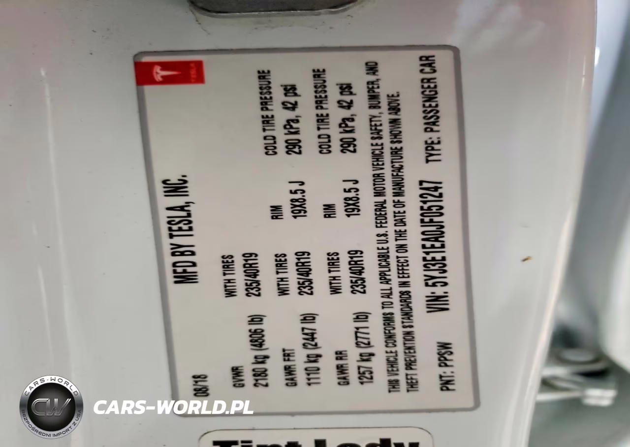 2018 Tesla Model 3 VIN:5YJ3E1EA0JF051247 - 12