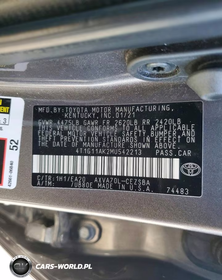 2021 Toyota Camry Se VIN:4T1G11AK2MU542213 - 12