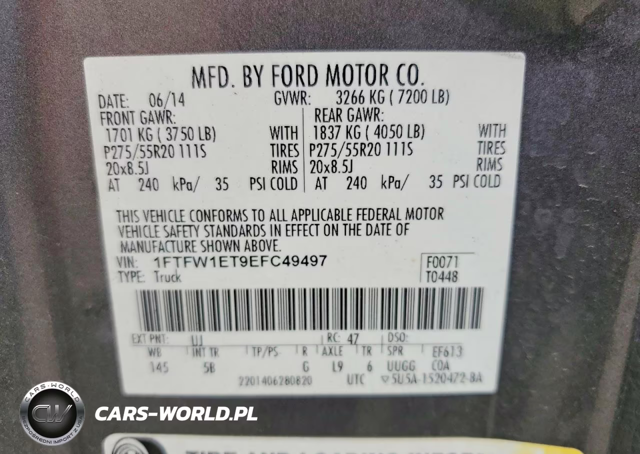 2014 Ford F150 Supercrew VIN:1FTFW1ET9EFC49497 - 12