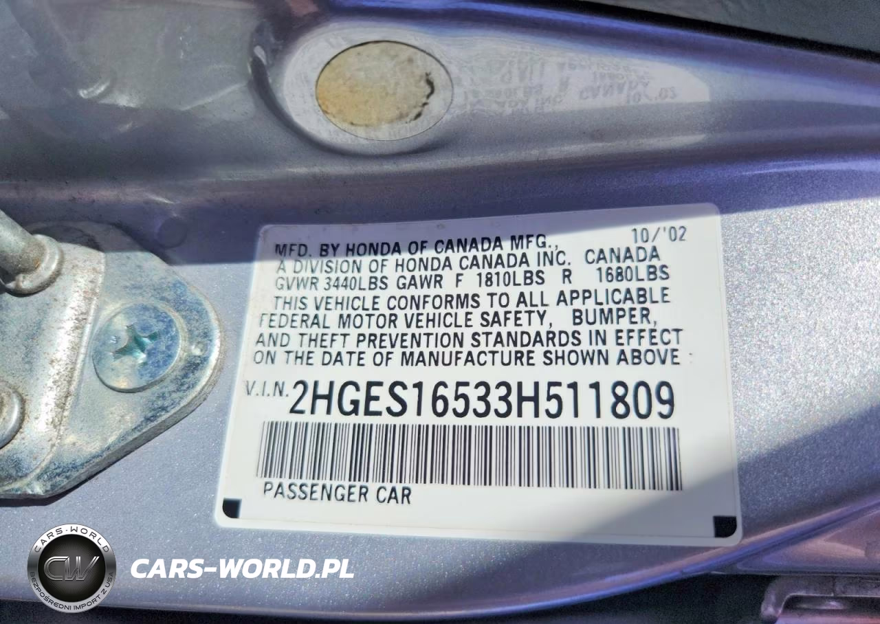 2003 Honda Civic Lx VIN:2HGES16533H511809 - 12