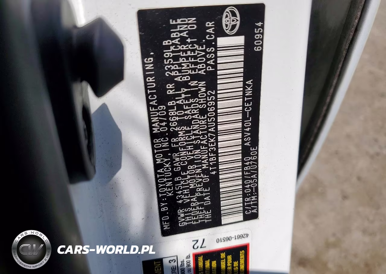 2010 Toyota Camry Le VIN:4T1BF3EK7AU506952 - 12
