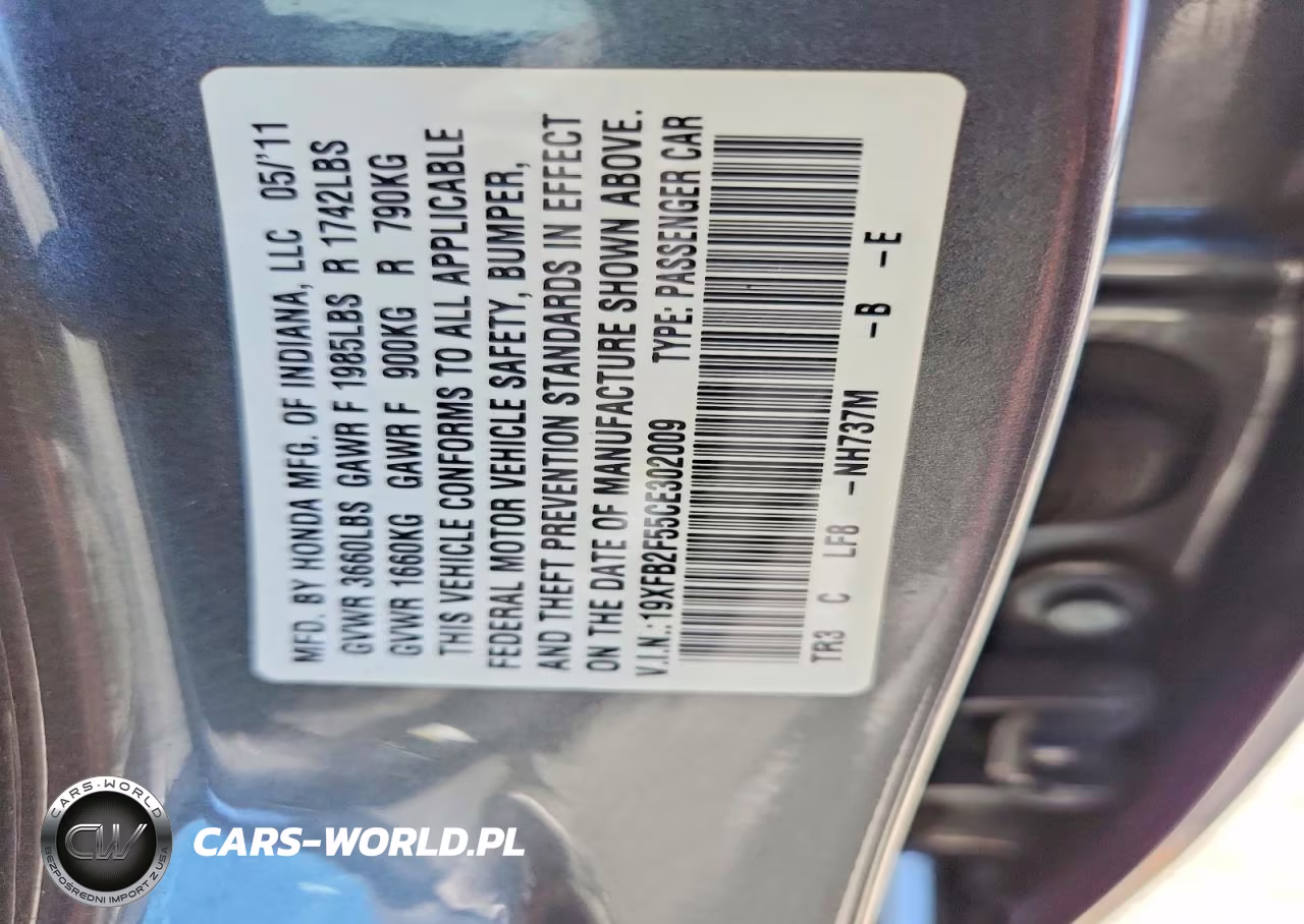 2012 Honda Civic Lx VIN:19XFB2F55CE302009 - 12
