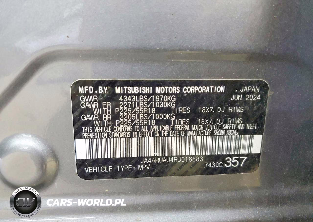 2024 Mitsubishi Outlander Sport S VIN:JA4ARUAU4RU016883 - 13