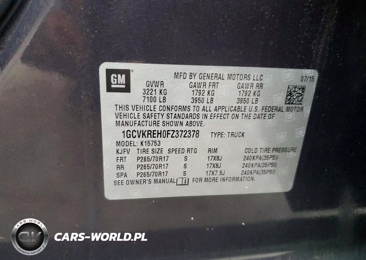 2015 Chevrolet Silverado K1500 Lt VIN:1GCVKREH0FZ372378 - 12