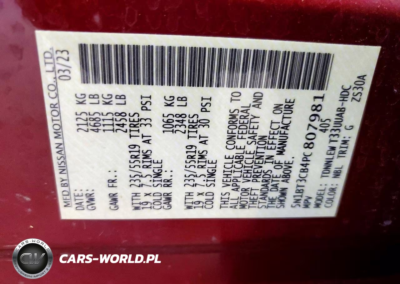 2023 Nissan Rogue Sl VIN:5N1BT3CB4PC807981 - 13