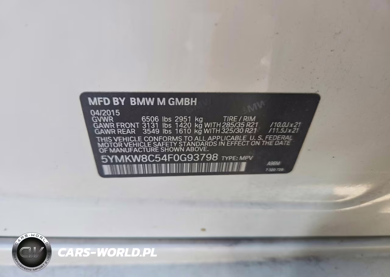 2015 BMW X6 M VIN:5YMKW8C54F0G93798 - 13