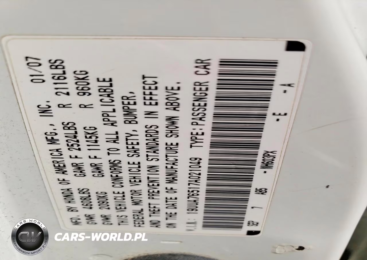 2007 Acura Tl Type S VIN:19UUA76517A021049 - 12