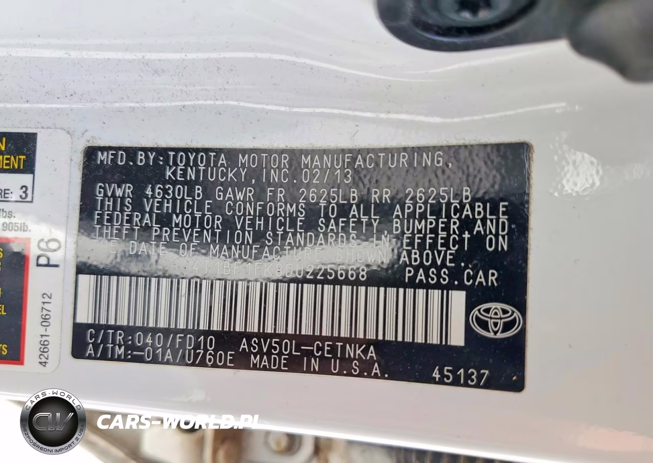 2013 Toyota Camry Le VIN:4T1BF1FK8DU225668 - 12