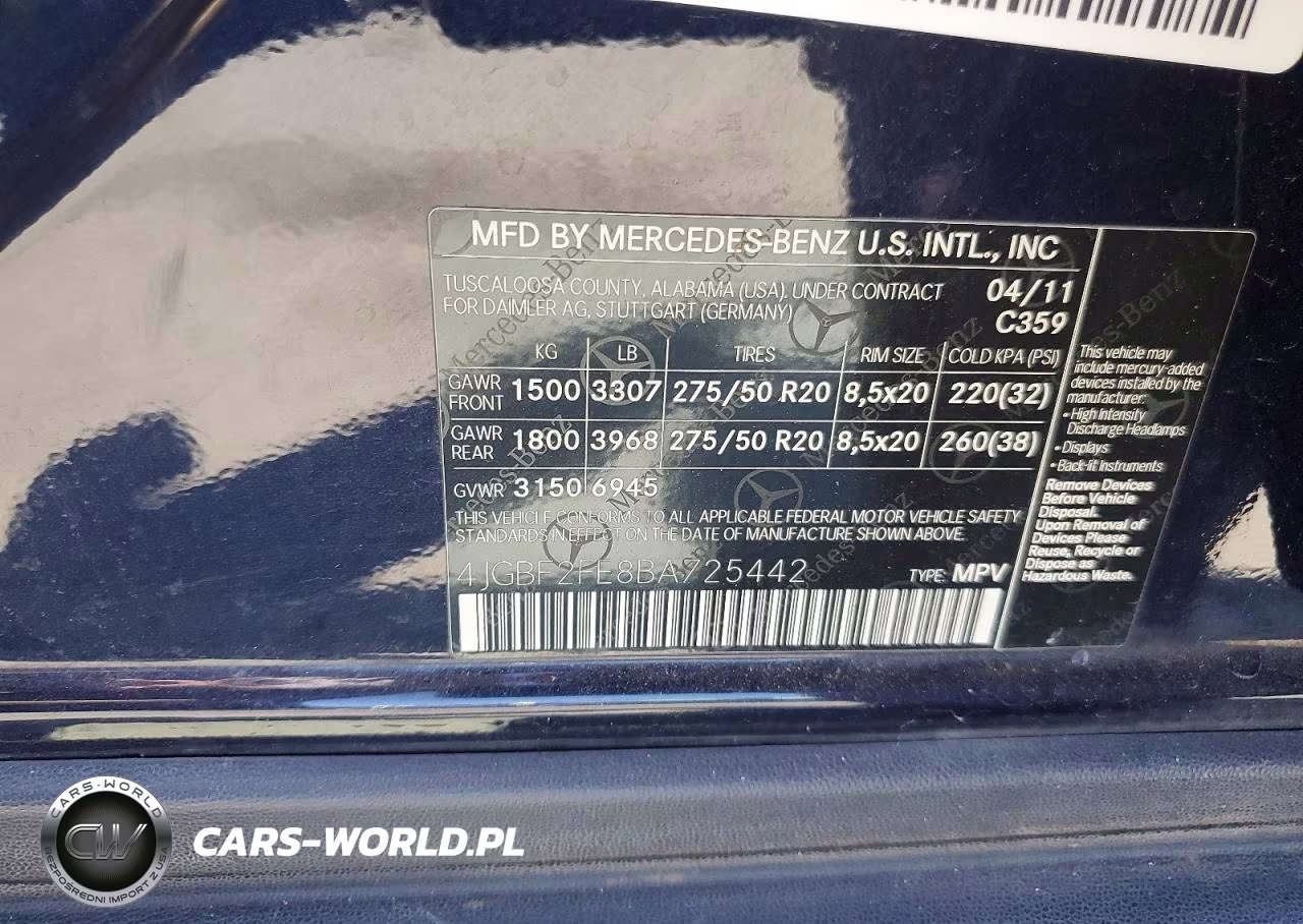 2011 Mercedes-Benz Gl 350 Bluetec VIN:4JGBF2FE8BA725442 - 12