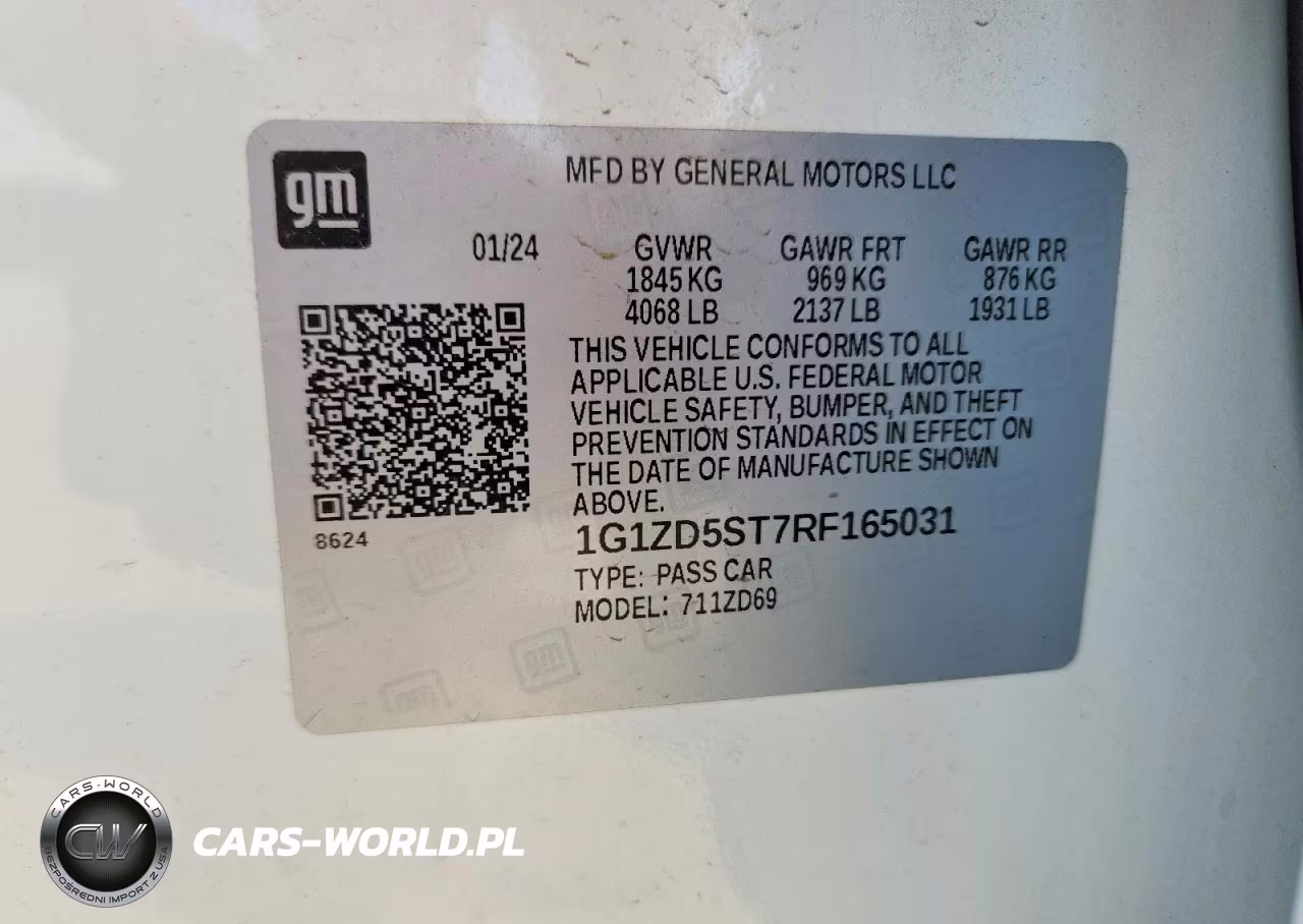 2024 Chevrolet Malibu Lt VIN:1G1ZD5ST7RF165031 - 12