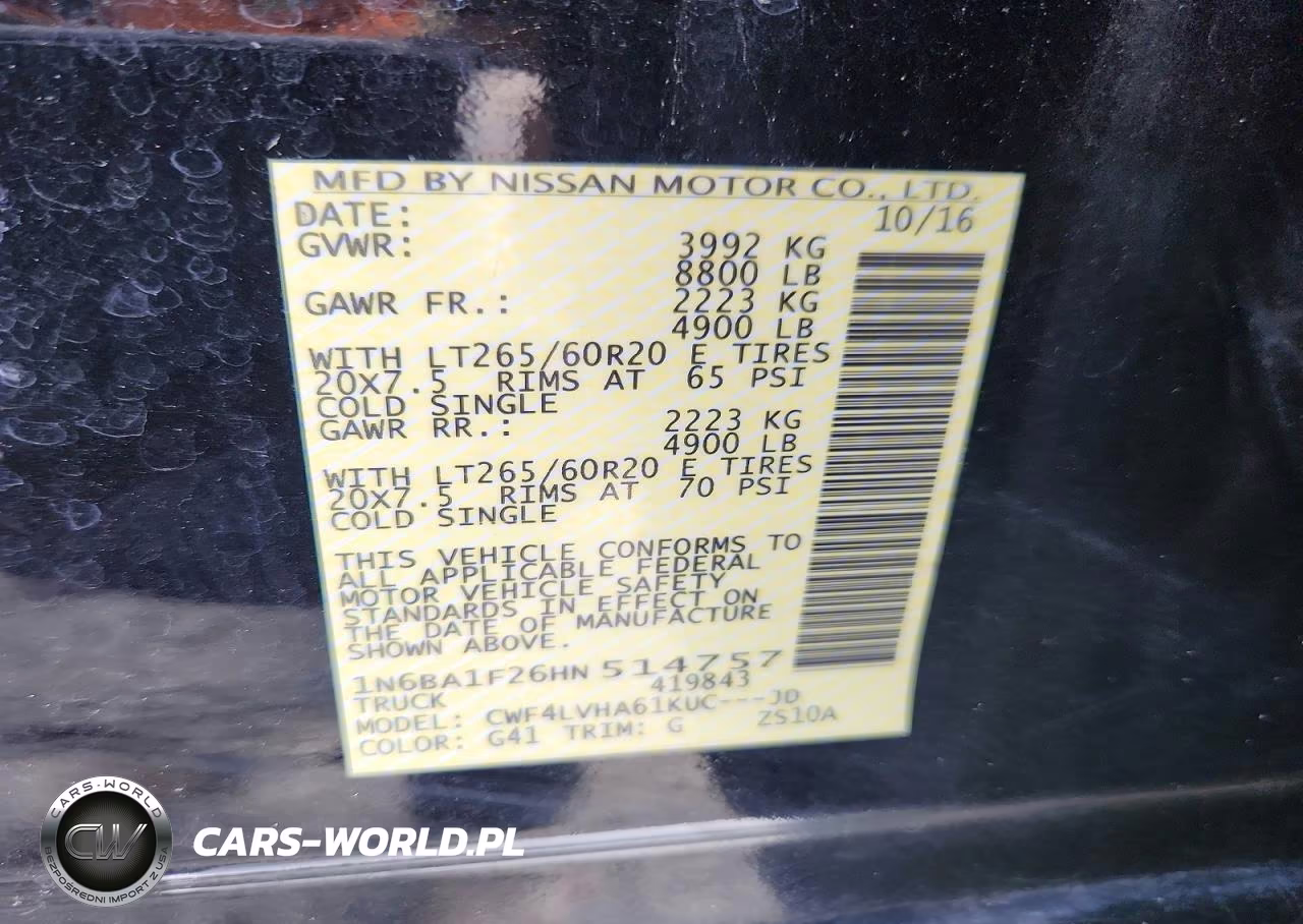 2017 Nissan Titan Xd Sl VIN:1N6BA1F26HN514757 - 12