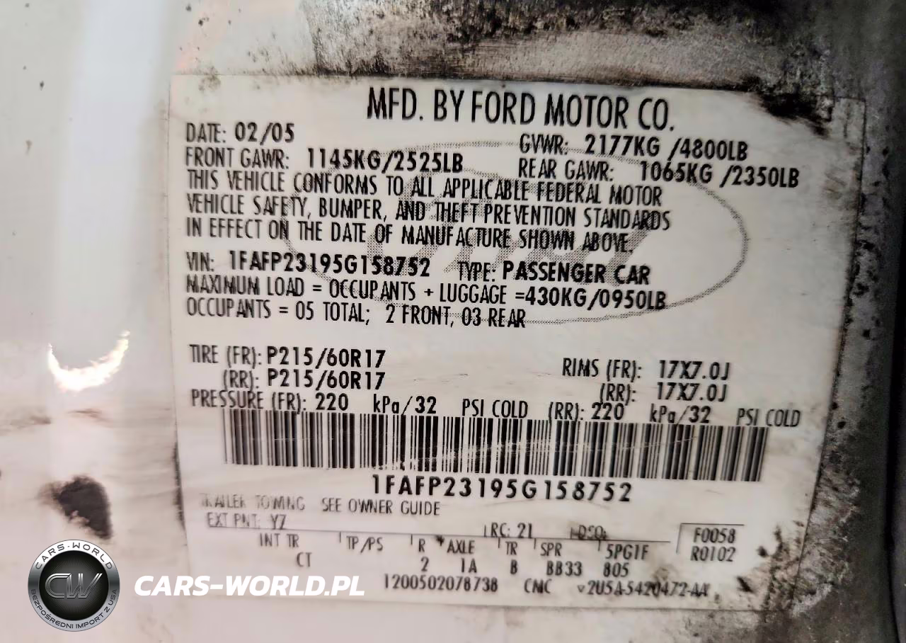 2005 Ford Five Hundred Se VIN:1FAFP23195G158752 - 12