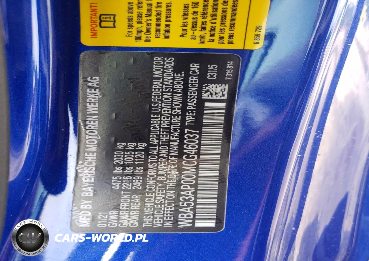 2021 BMW 430I VIN:WBA53AP00MCG46037 - 12