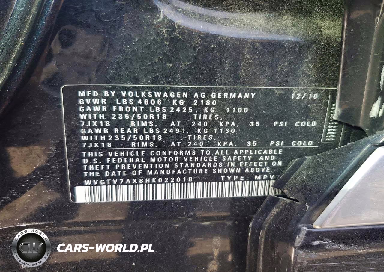2017 Volkswagen Tiguan Sport VIN:WVGTV7AX8HK022018 - 13