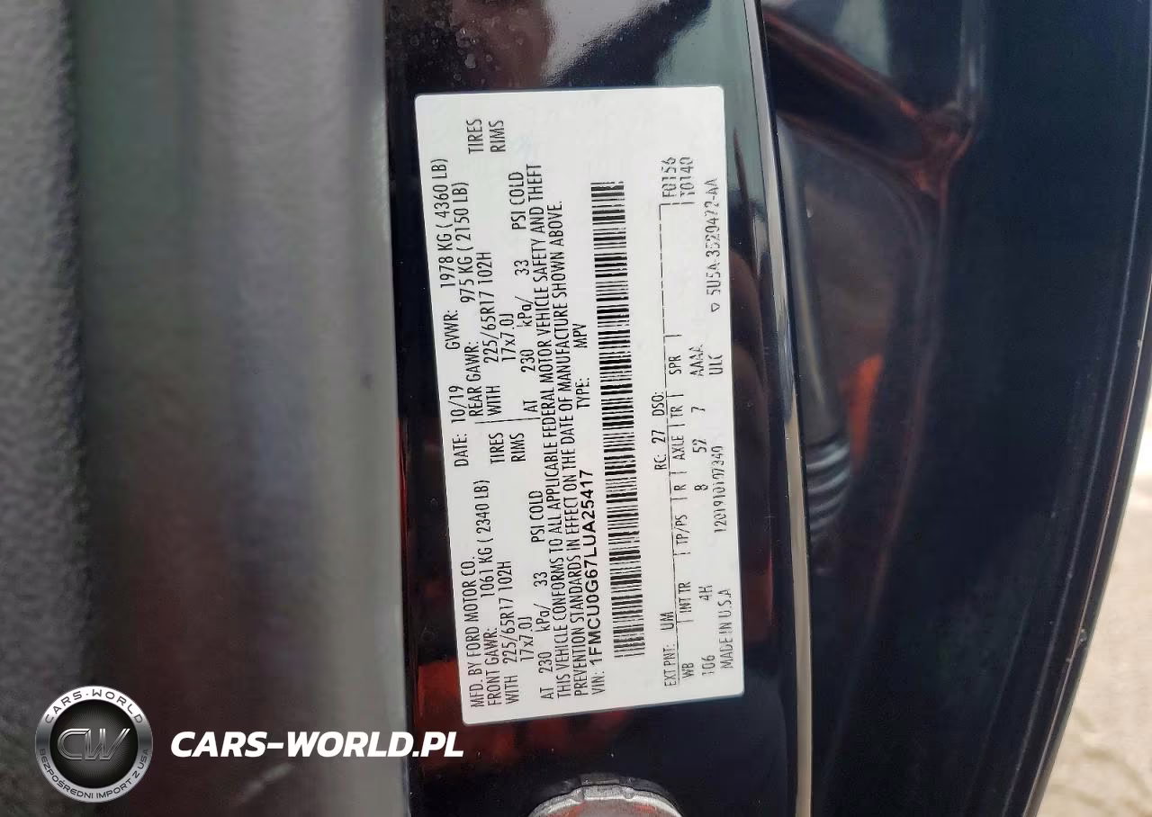 FORD ESCAPE SE VIN:1FMCU0G67LUA25417 - 13