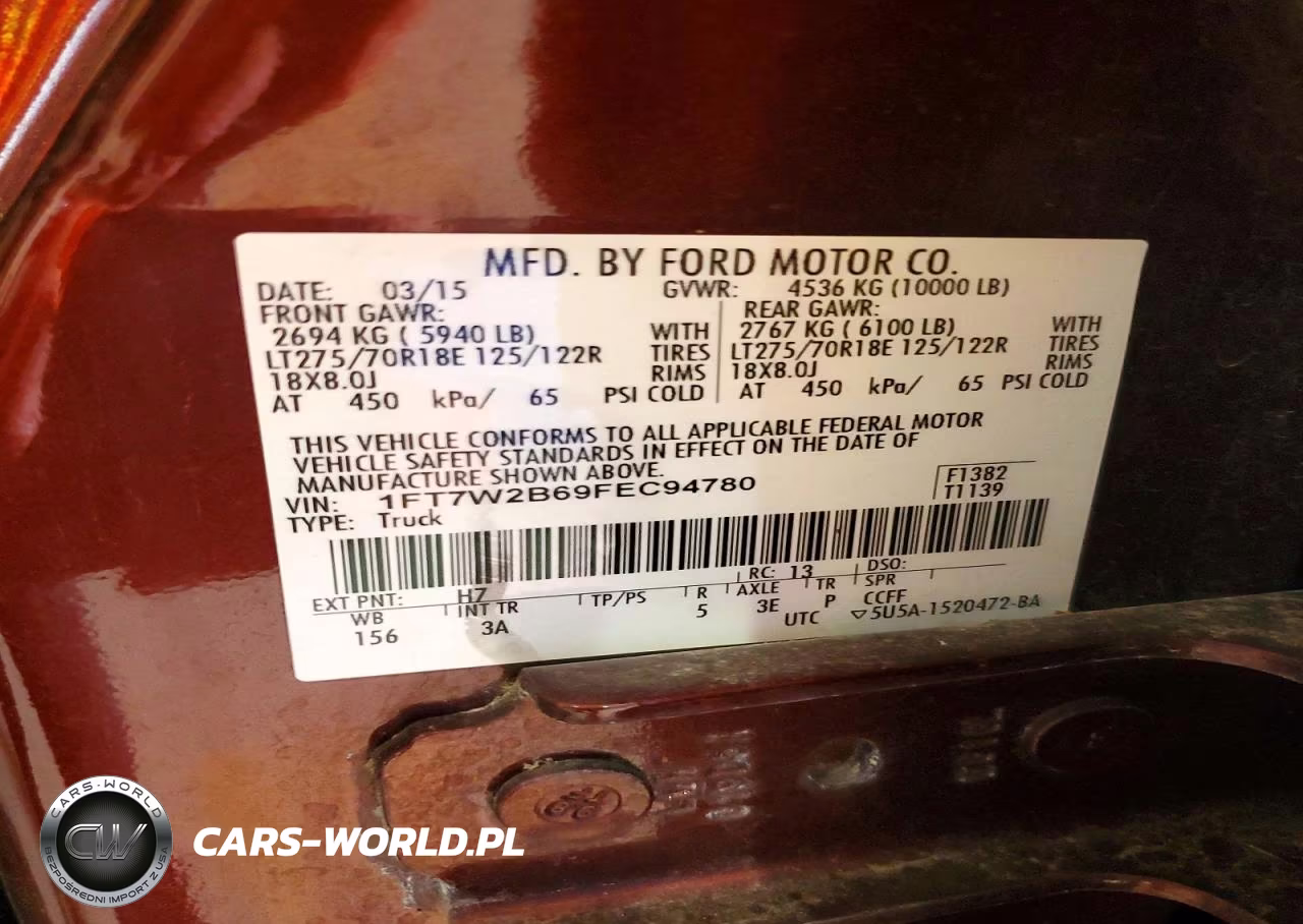 2015 Ford F250 Super Duty VIN:1FT7W2B69FEC94780 - 12