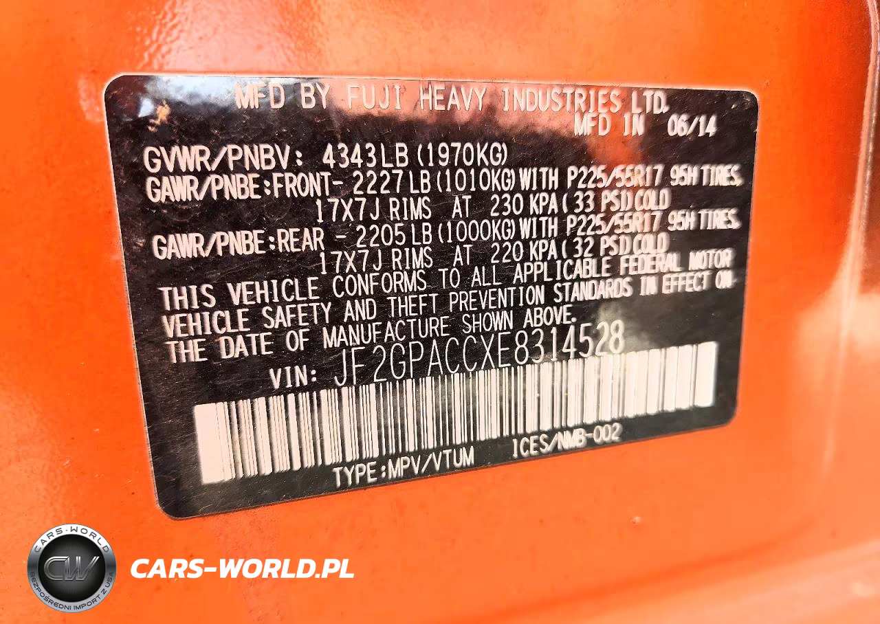 2014 Subaru Xv Crosstrek Prm+Awp VIN:JF2GPACCXE8314528 - 13
