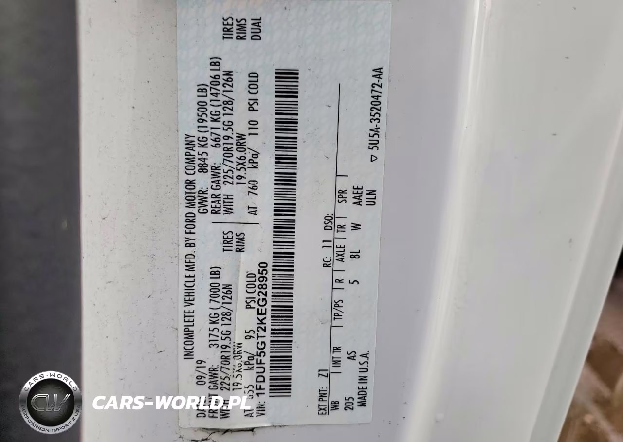 FORD F550 SUPER VIN:1FDUF5GT2KEG28950 - 13