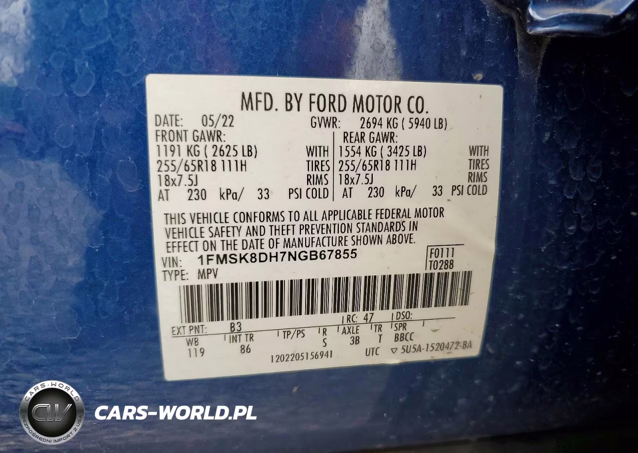 2022 Ford Explorer Xlt VIN:1FMSK8DH7NGB67855 - 13