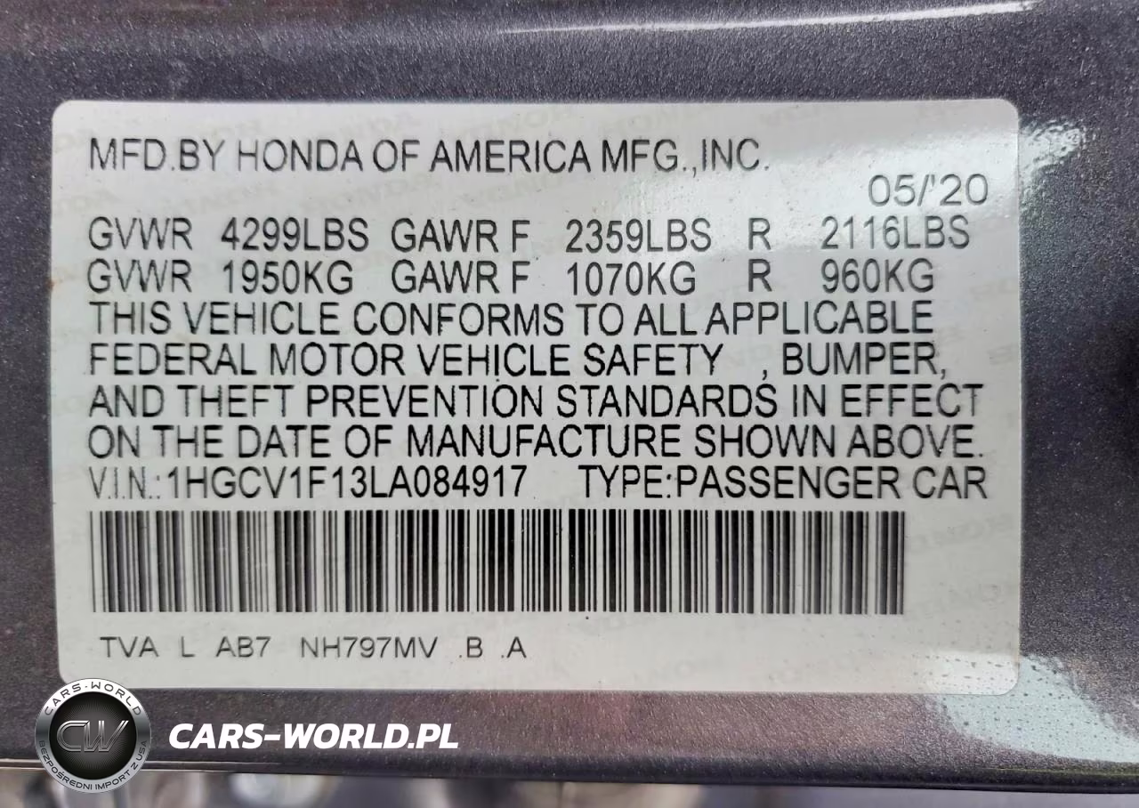 2020 Honda Accord Lx VIN:1HGCV1F13LA084917 - 13