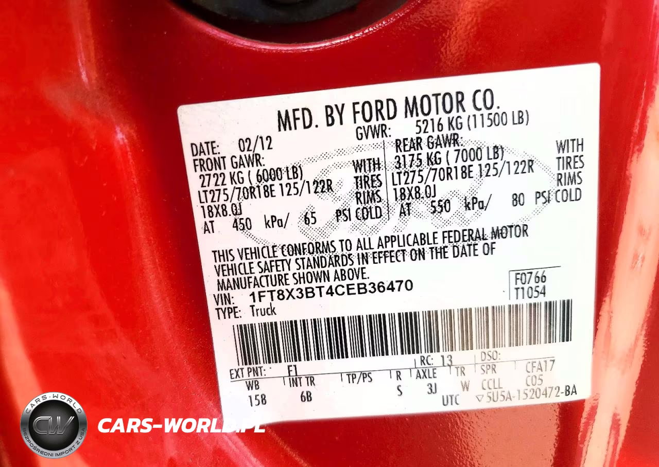 2012 Ford F350 Super Duty VIN:1FT8X3BT4CEB36470 - 12