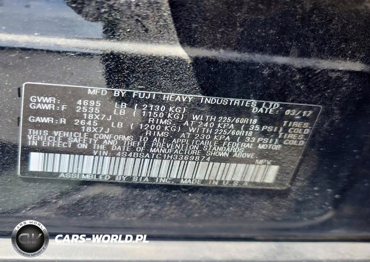2017 Subaru Outback Touring VIN:4S4BSATC1H3369874 - 13