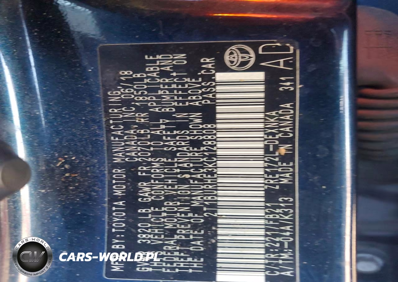 2019 Toyota Corolla Le VIN:2T1BURHE3KC128808 - 12