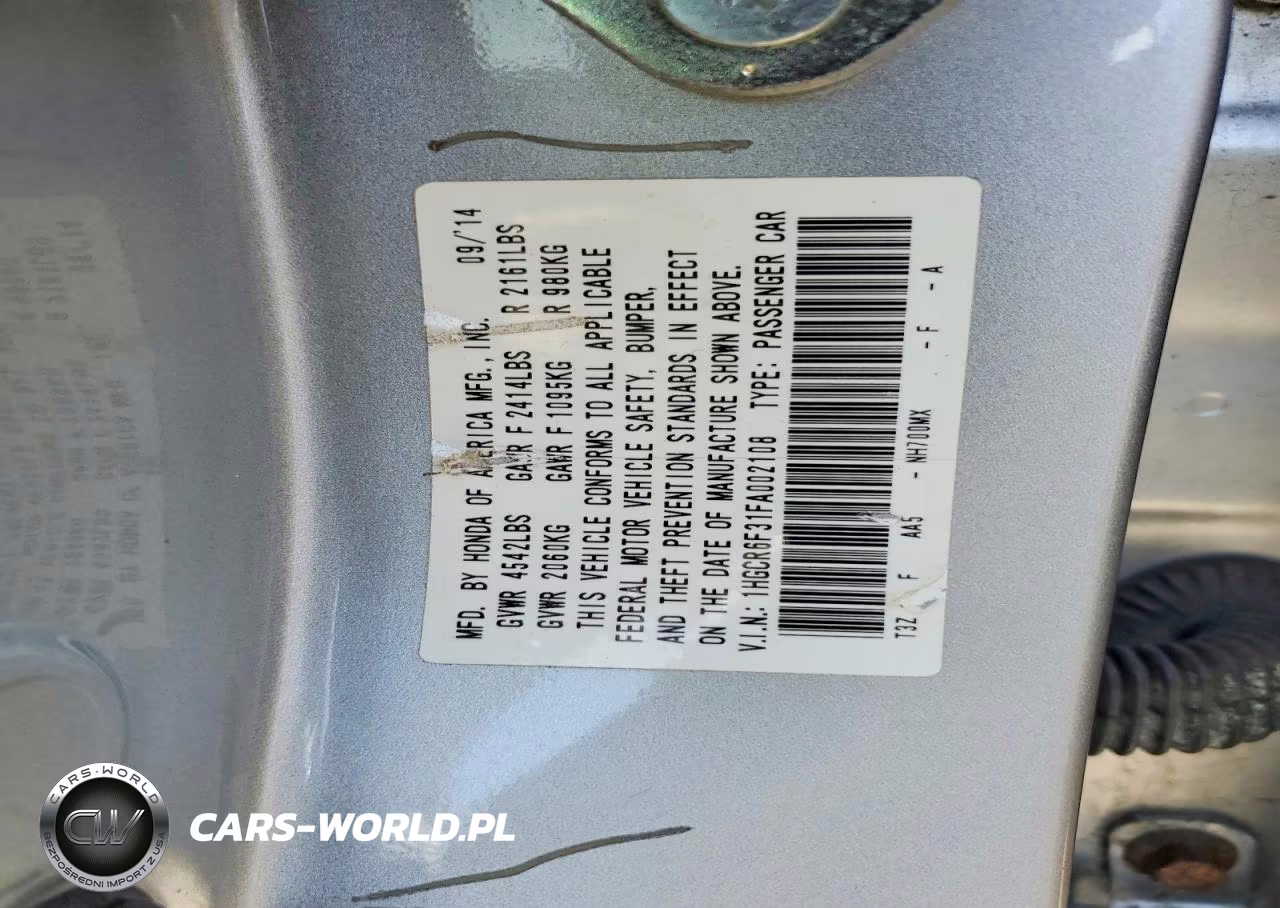 2015 Honda Accord Hybrid VIN:1HGCR6F31FA002108 - 12