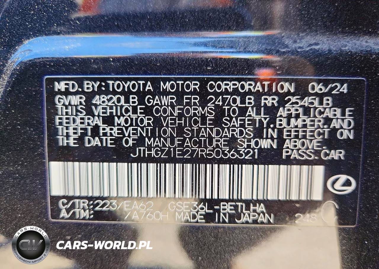2024 Lexus Is 350 F Sport VIN:JTHGZ1E27R5036321 - 12
