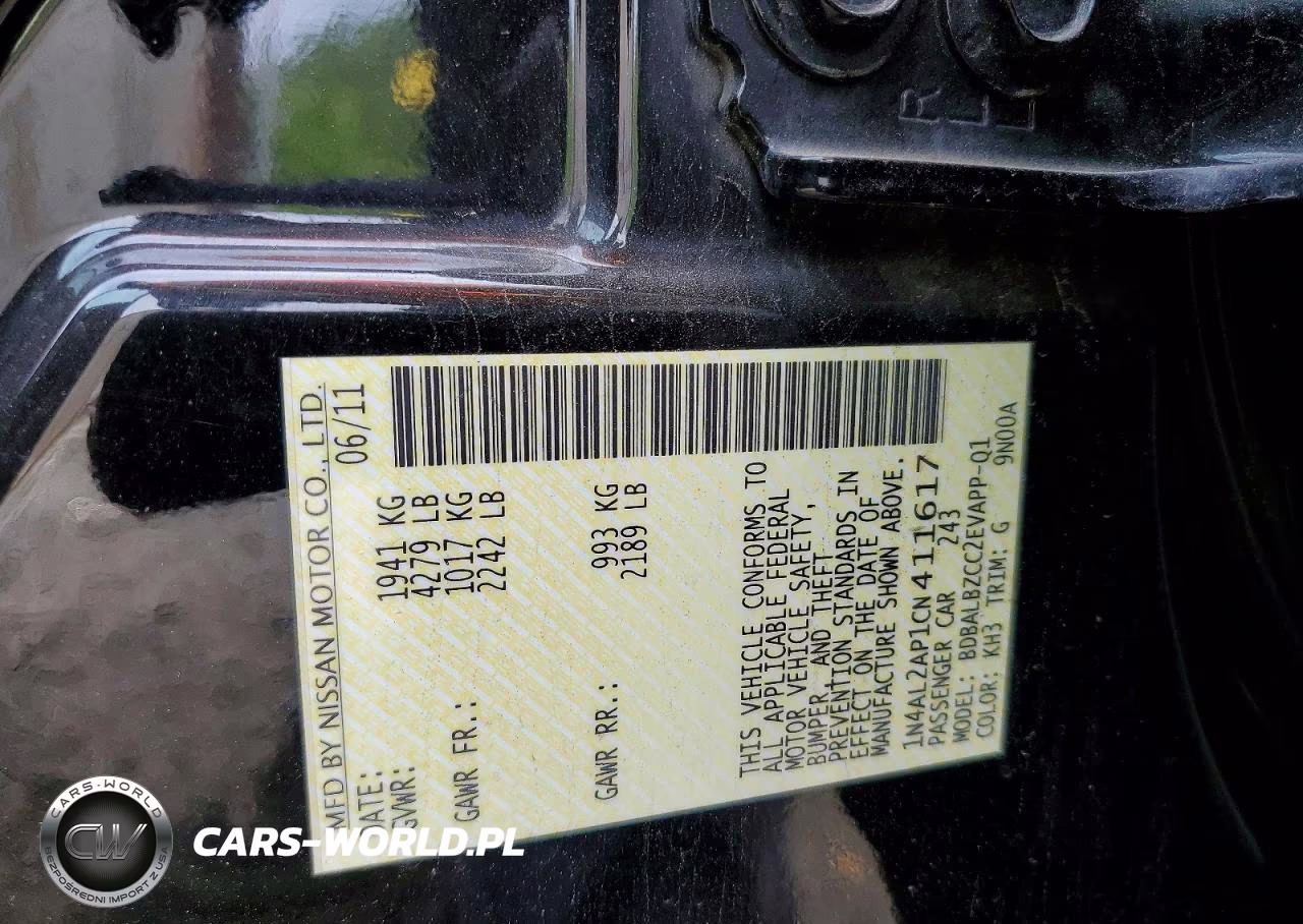2012 Nissan Altima 2.5 S VIN:1N4AL2AP1CN411617 - 12