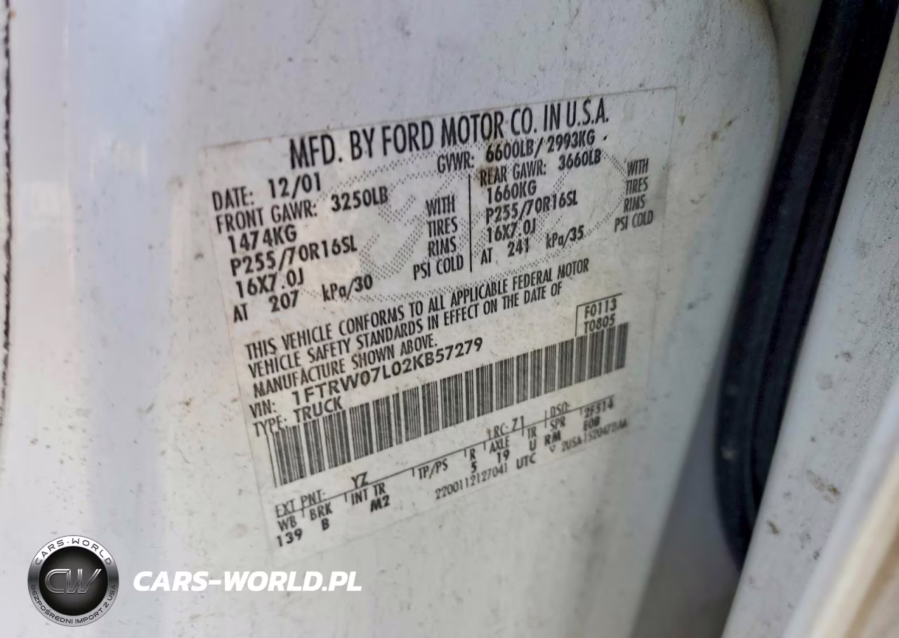 2002 Ford F150 Supercrew VIN:1FTRW07L02KB57279 - 12