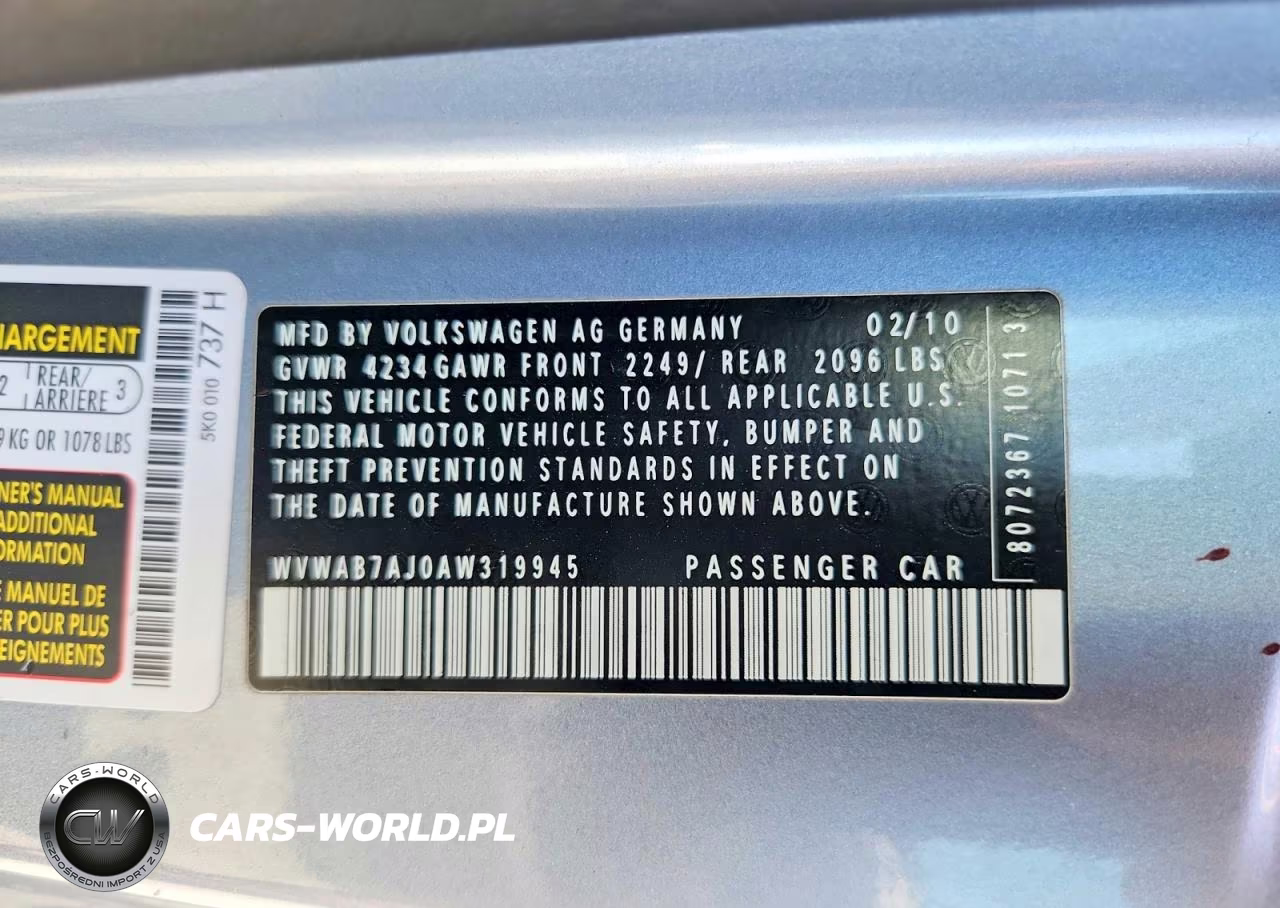 2010 Volkswagen Golf VIN:WVWAB7AJ0AW319945 - 13