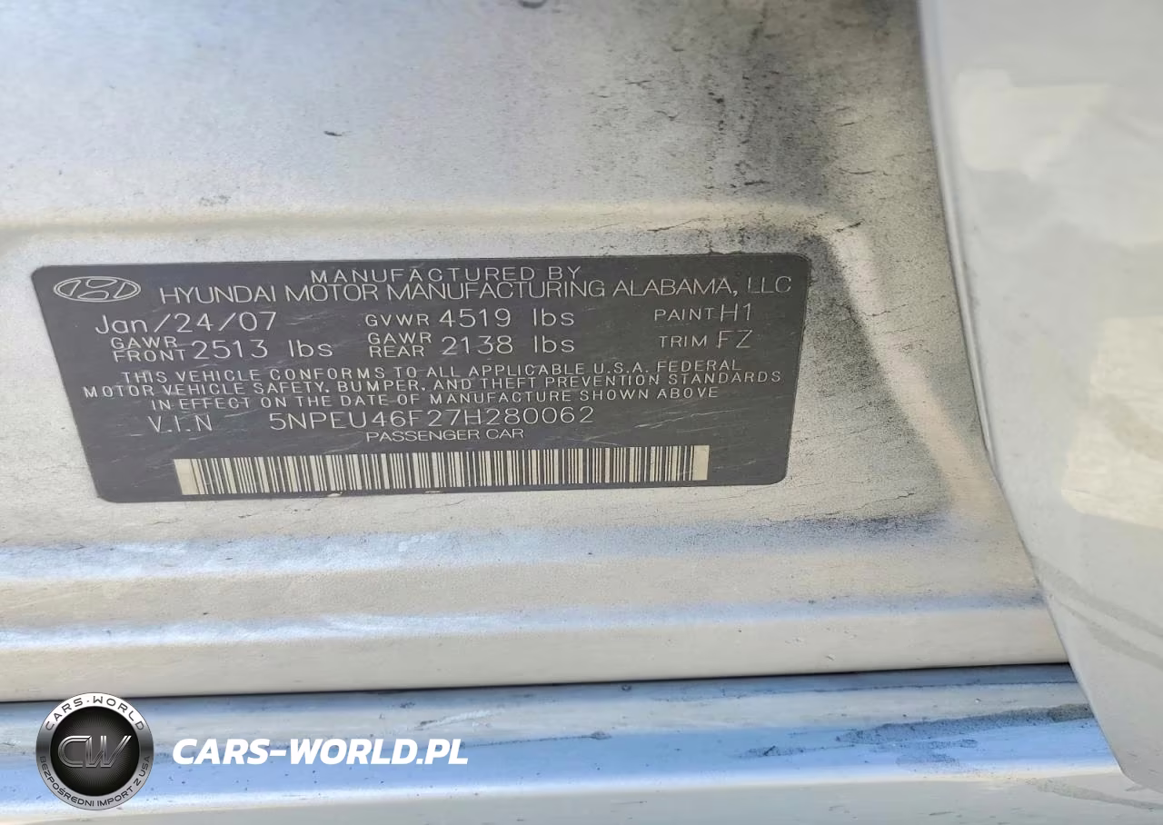 2007 Hyundai Sonata Se VIN:5NPEU46F27H280062 - 12