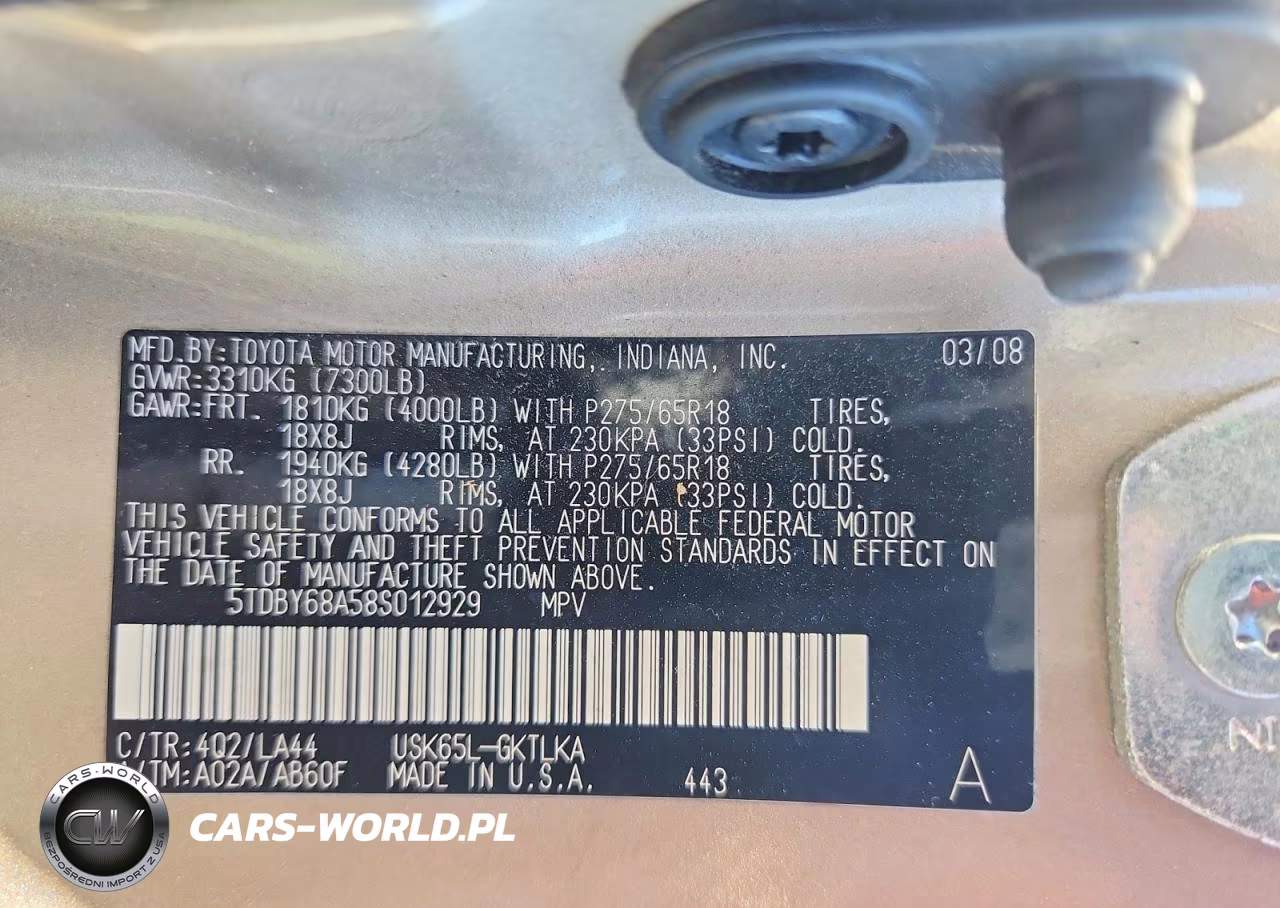 2008 Toyota Sequoia Limited VIN:5TDBY68A58S012929 - 13