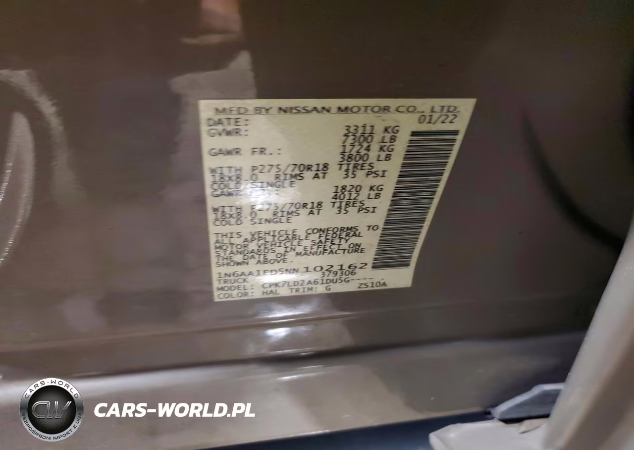 2022 Nissan Titan Pro-4X VIN:1N6AA1ED5NN102162 - 13