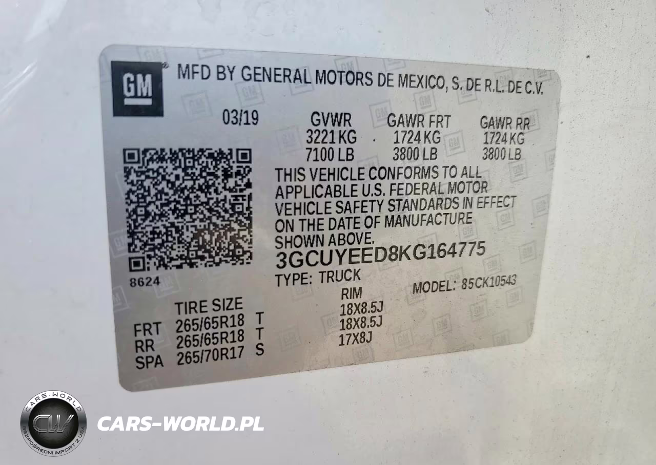 2019 Chevrolet Silverado K1500 Rst VIN:3GCUYEED8KG164775 - 12