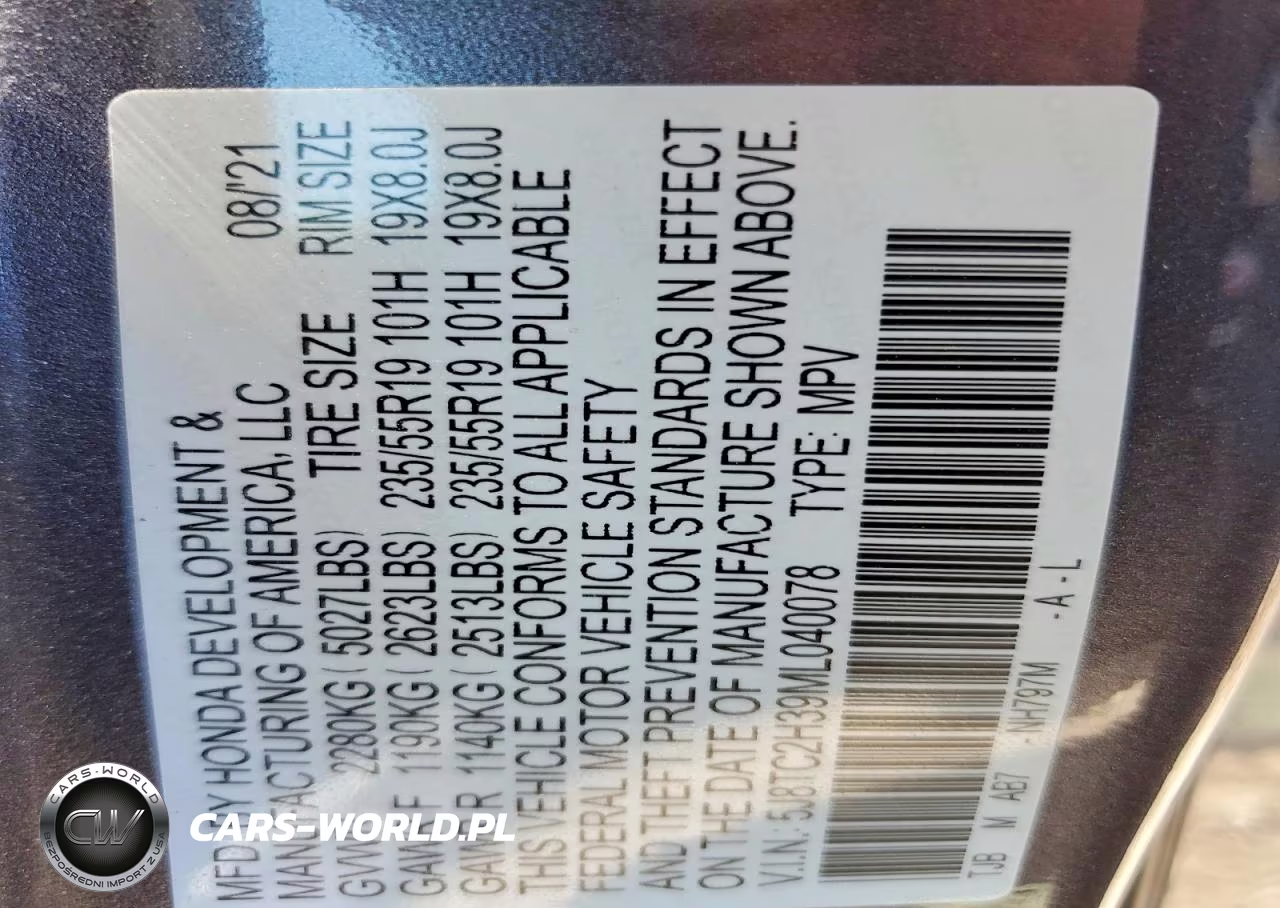 2021 Acura Rdx VIN:5J8TC2H39ML040078 - 12
