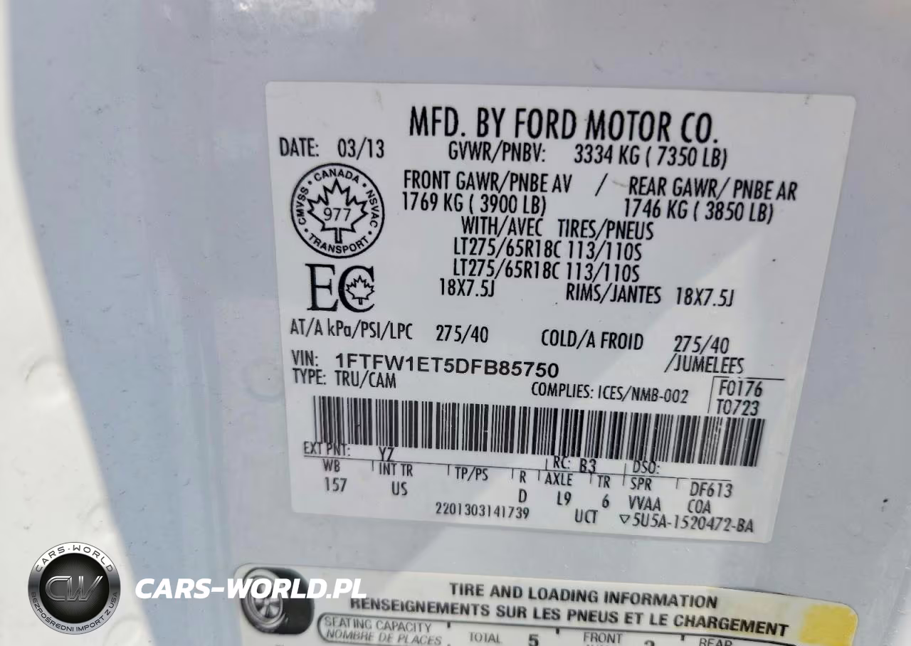 2013 Ford F150 Supercrew VIN:1FTFW1ET5DFB85750 - 12