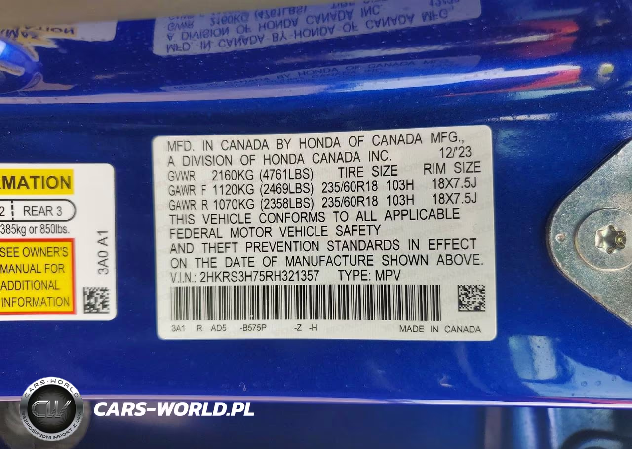 2024 Honda Cr-V Exl VIN:2HKRS3H75RH321357 - 13