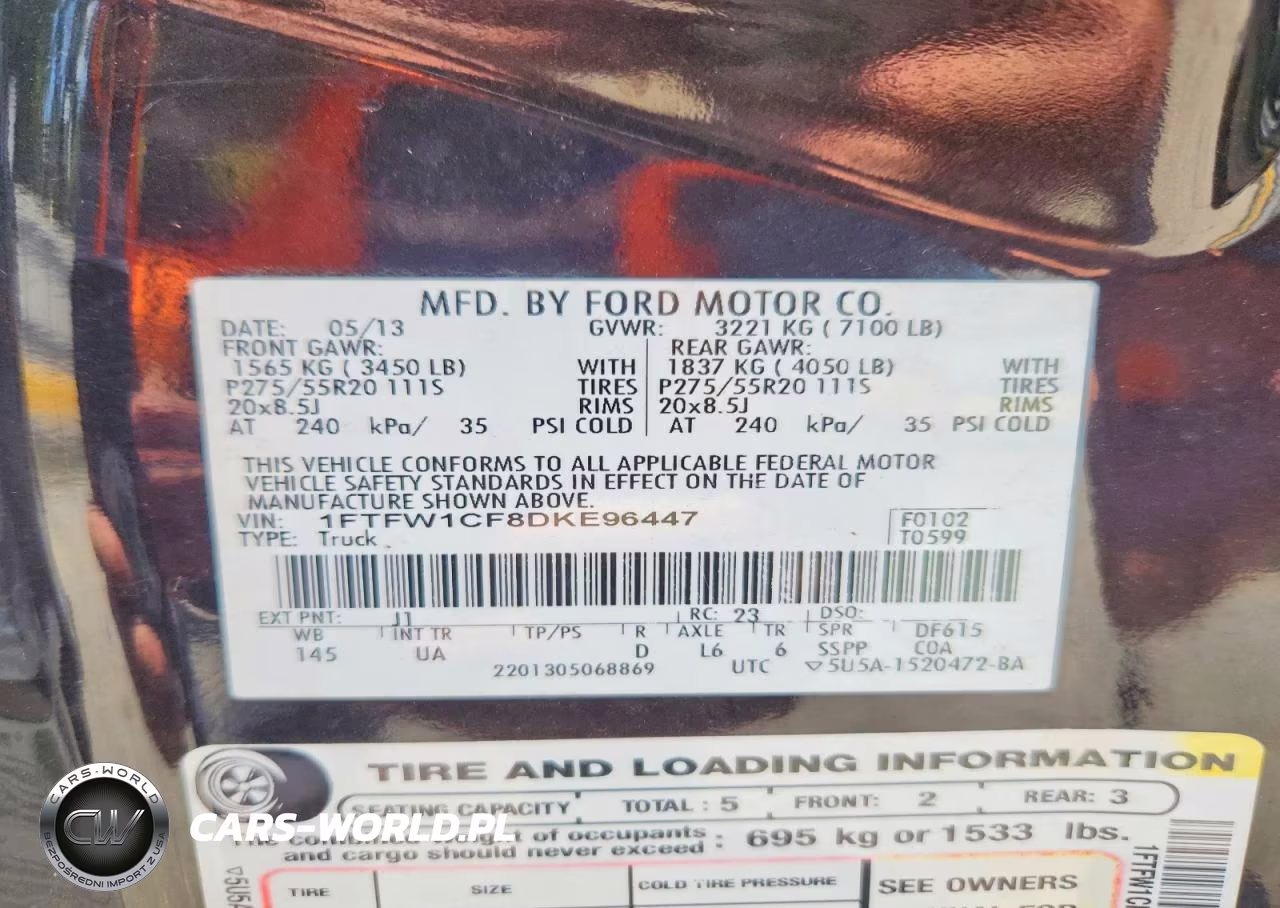 2013 Ford F150 Supercrew VIN:1FTFW1CF8DKE96447 - 12