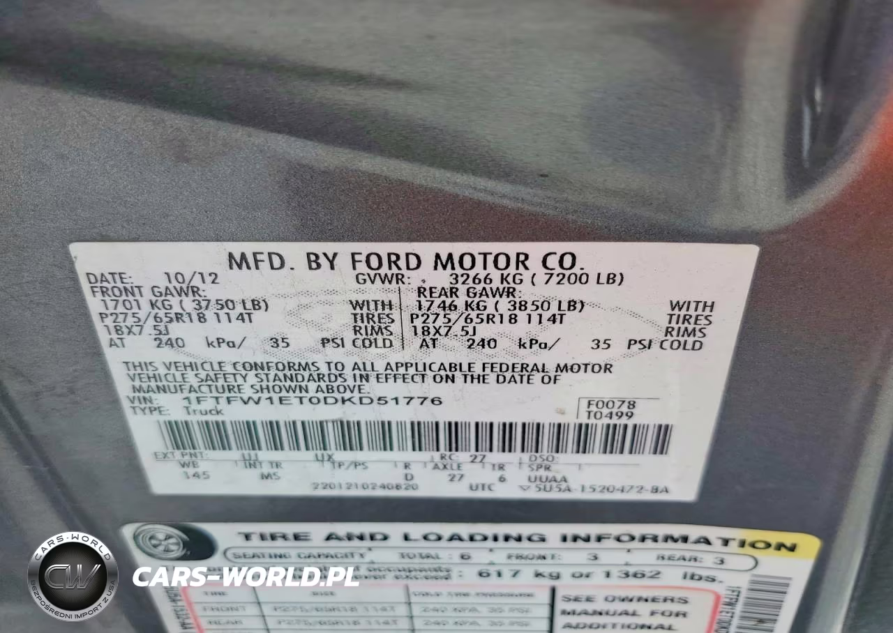 2013 Ford F150 Supercrew VIN:1FTFW1ET0DKD51776 - 12