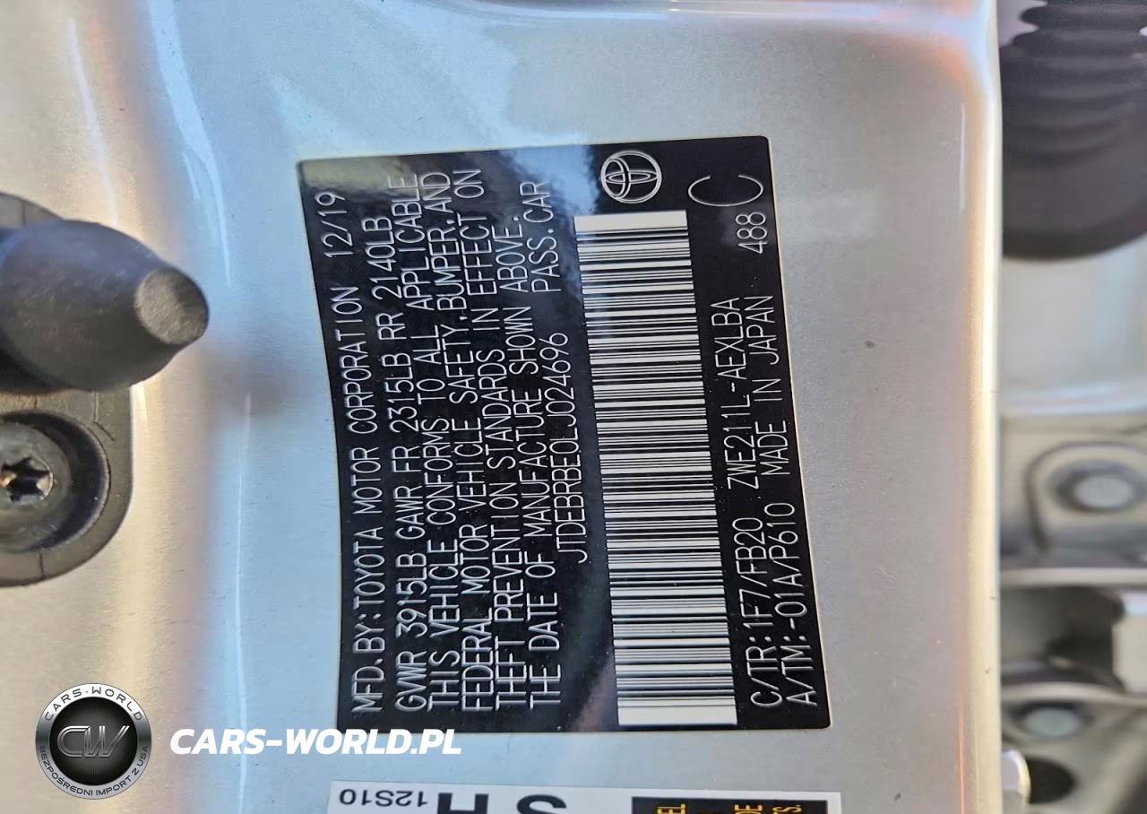 2020 Toyota Corolla Le VIN:JTDEBRBE0LJ024696 - 12