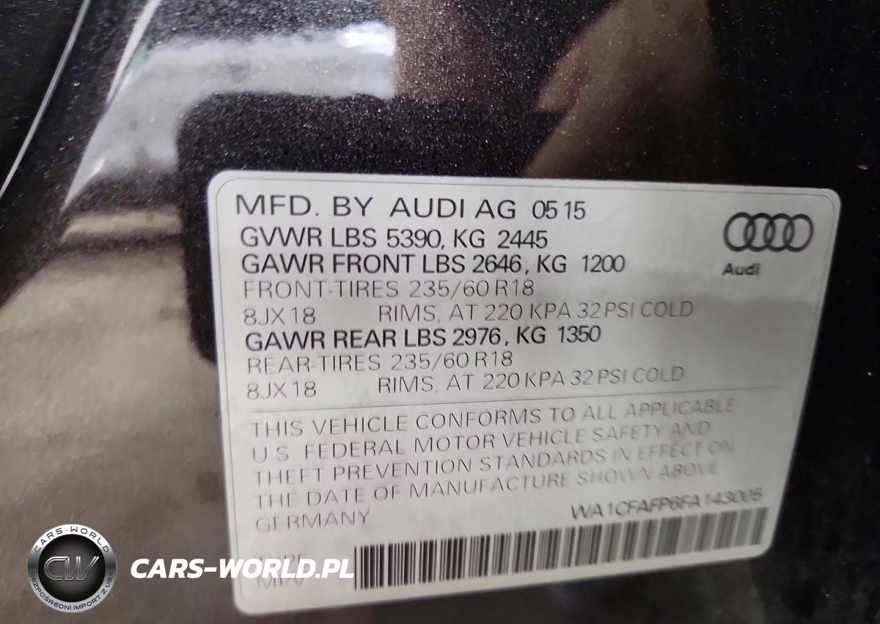 2015 Audi Q5 2.0T Prm VIN:WA1CFAFP6FA143005 - 13
