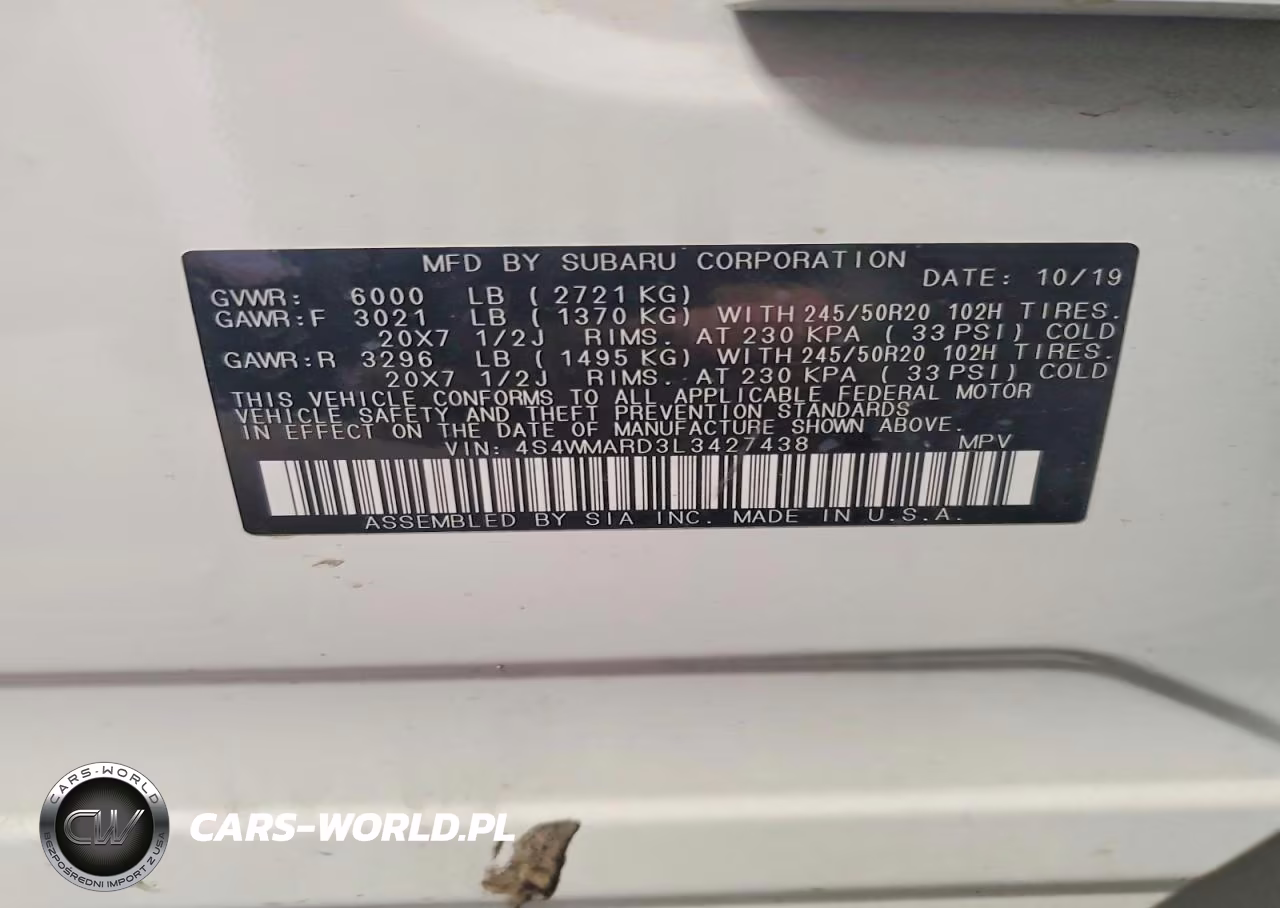2020 Subaru Ascent Touring VIN:4S4WMARD3L3427438 - 12