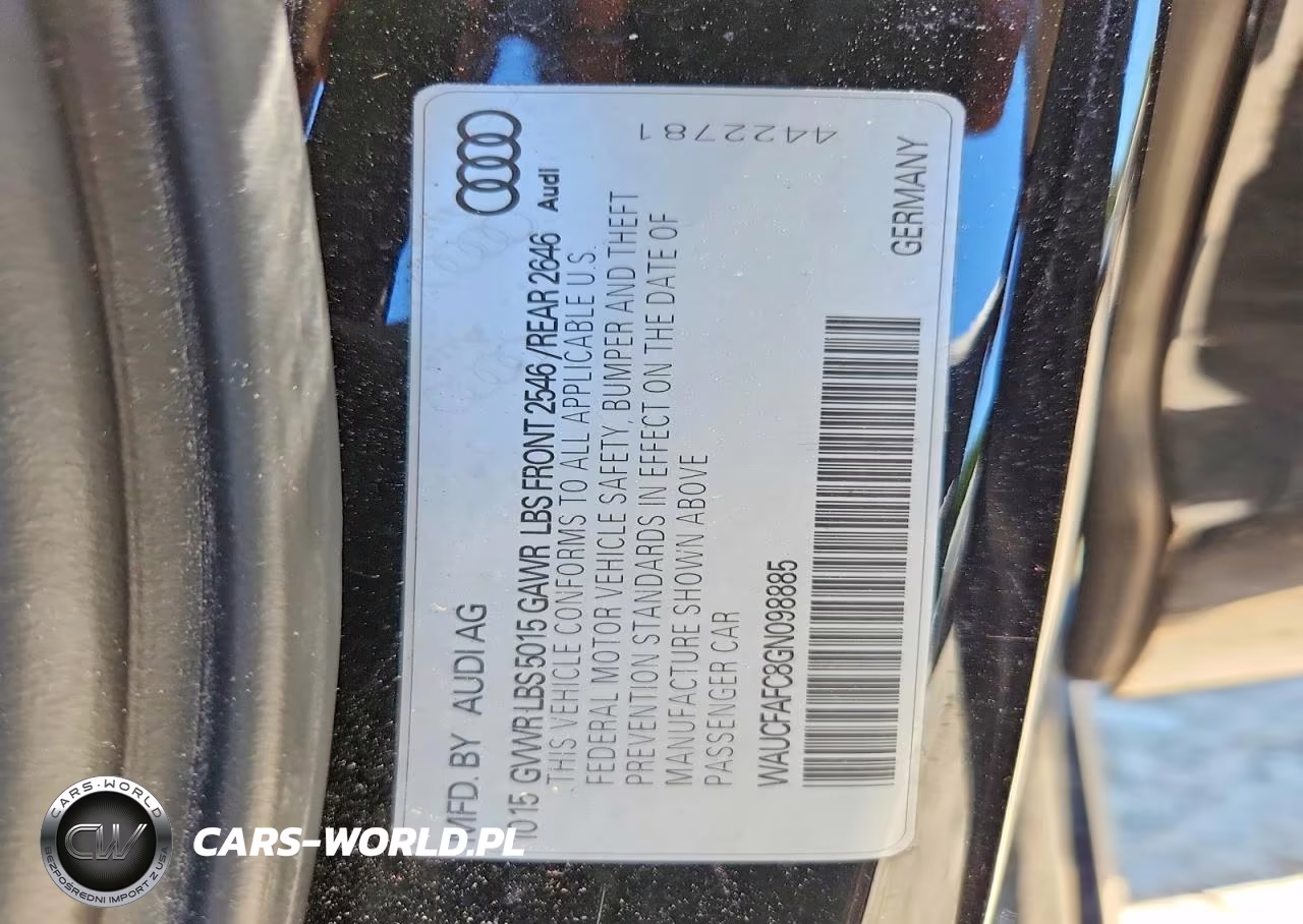 2016 Audi A6 Premium VIN:WAUCFAFC8GN098885 - 13