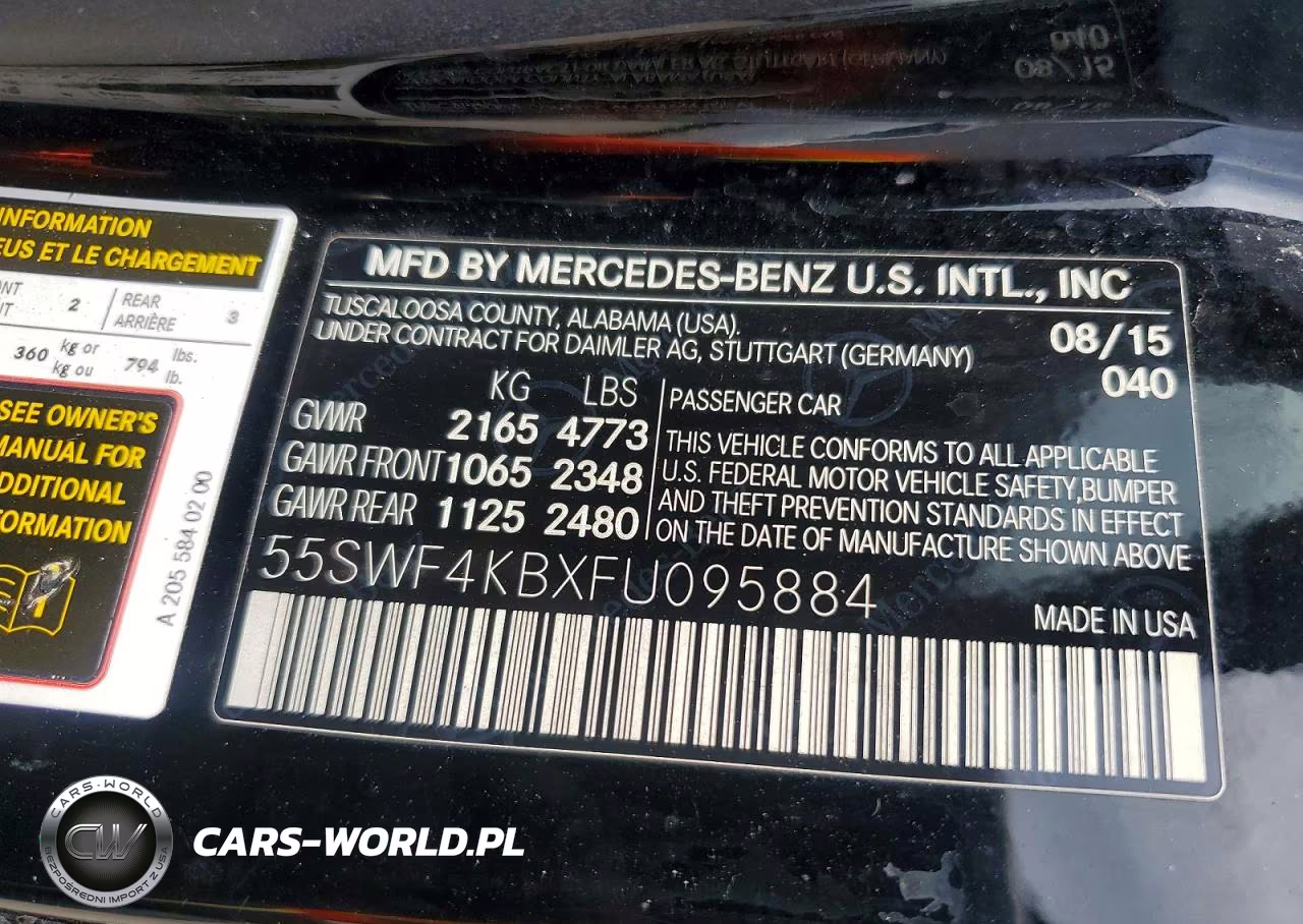 2015 Mercedes-Benz C 300 4Matic VIN:55SWF4KBXFU095884 - 12