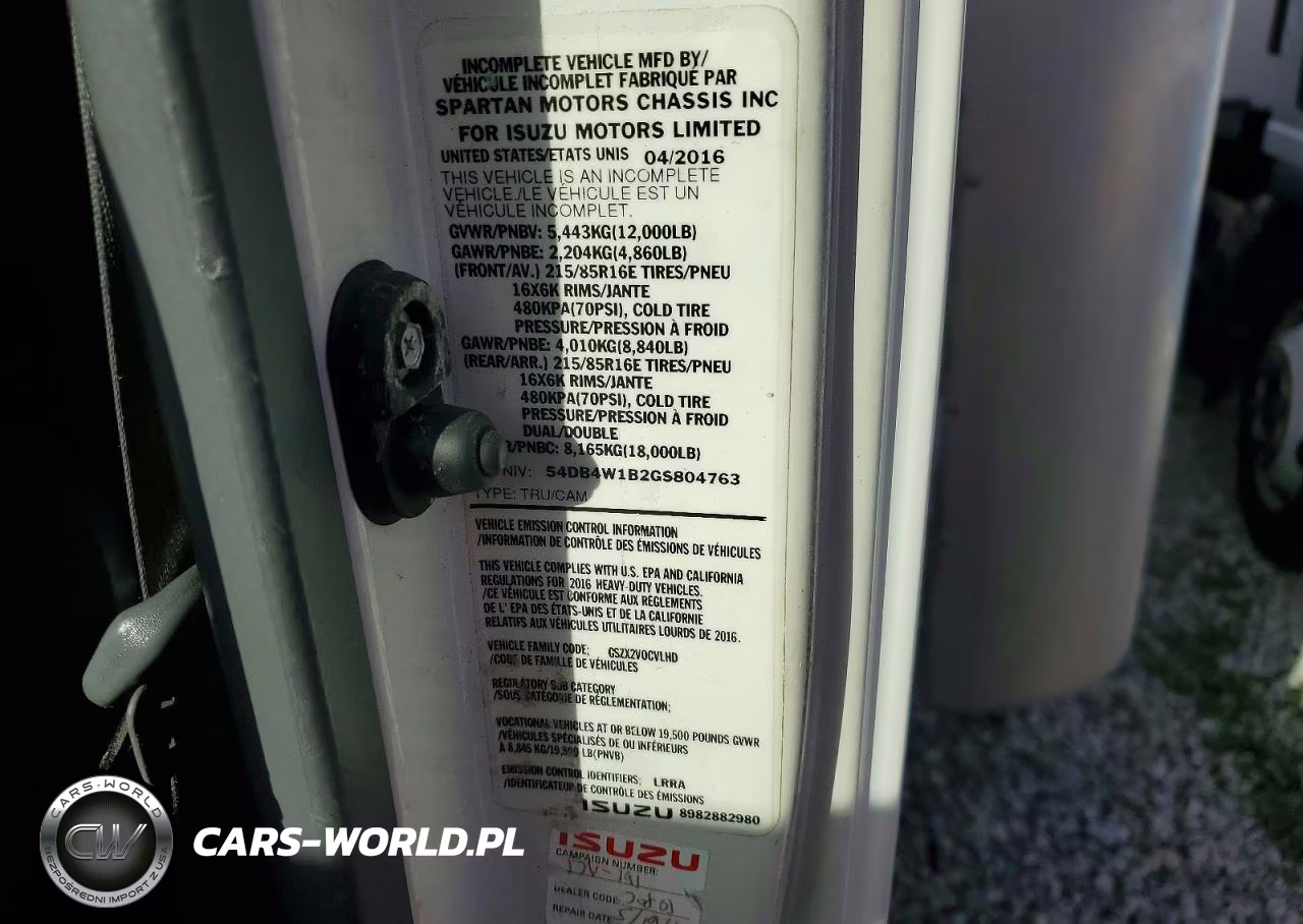 2016 Isuzu Npr VIN:54DB4W1B2GS804763 - 10